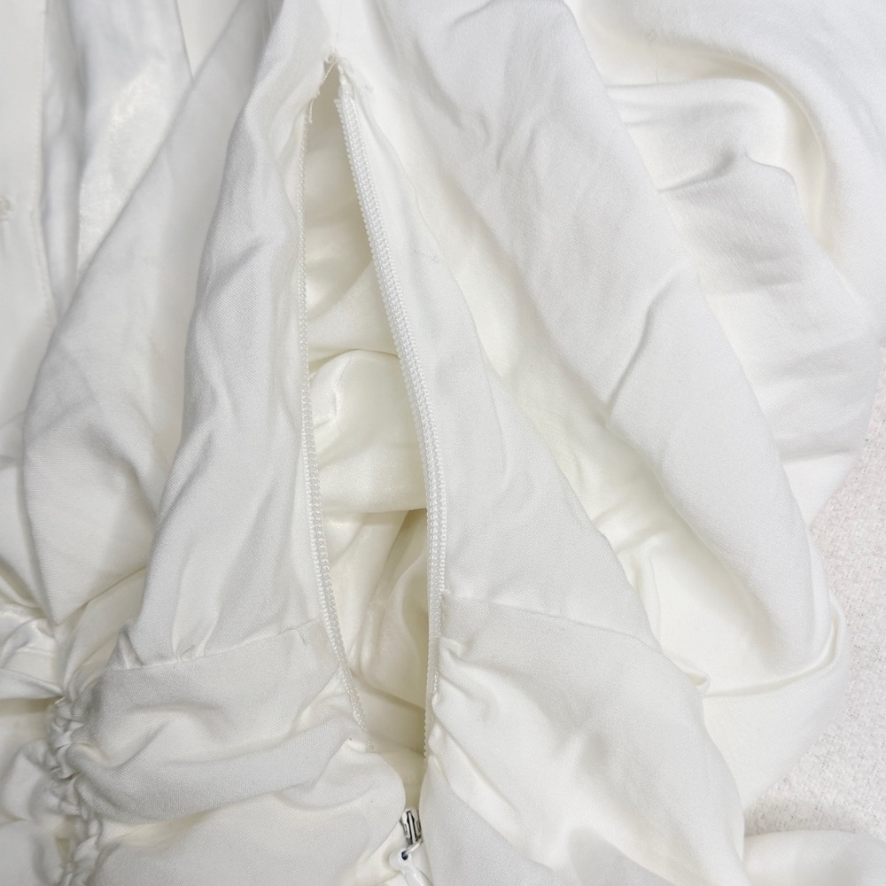 ✨NWT•Mistress Rocks | ‘ITS A WRAP’ White Draped Shirt Dress - Picture 6 of 14